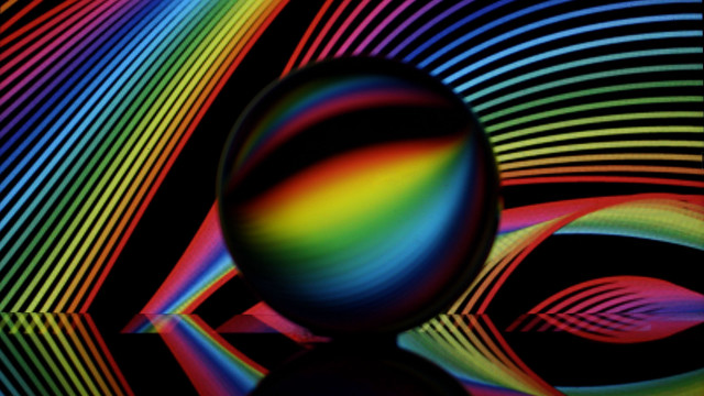 Colorful abstract sphere rainbow black free wallpaper - medium preview image