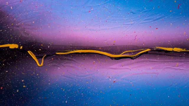 Yellow line water blue surface free wallpaper - medium preview image