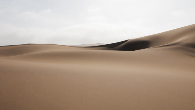 Large sand dune clouds trees free wallpaper - medium preview image