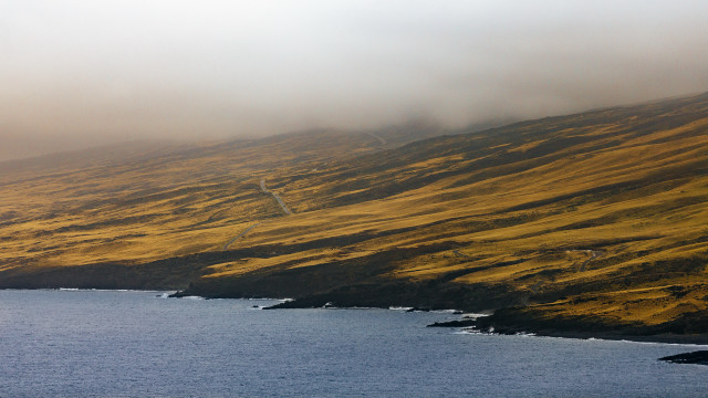 Hill road fog water mountain free wallpaper - medium preview image