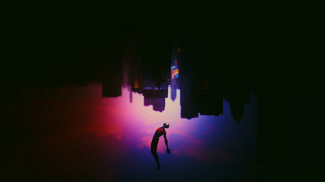 Man city neon sunset skyscraper free wallpaper - medium preview image