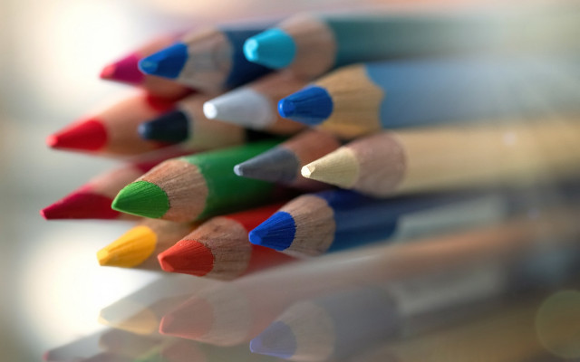 Colored pencils blurry background childs free wallpaper - medium preview image