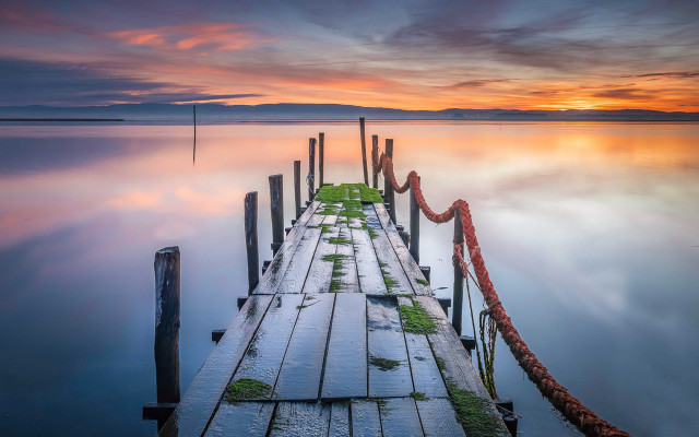 Dock rope sunset sky puzzle free wallpaper - medium preview image