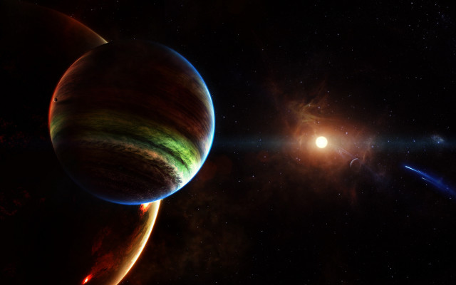 Planet atmosphere star space art free wallpaper - medium preview image