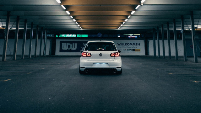 White car parking garage wild free wallpaper - medium preview image
