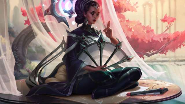 Woman sitting fan pen jewelry free wallpaper for desktop - medium preview image