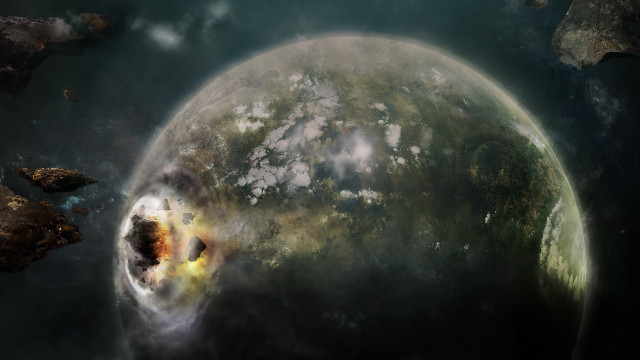 Planet star moon milkyway space free wallpaper - medium preview image