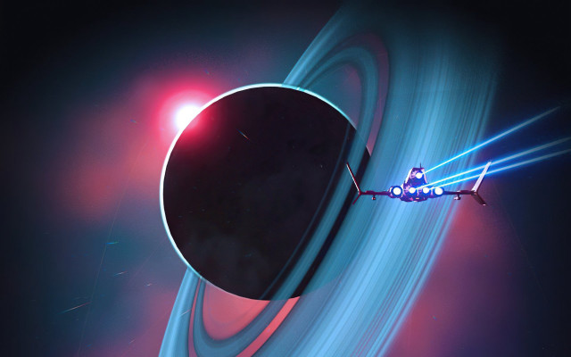 Space station blackhole red light free wallpaper - medium preview image