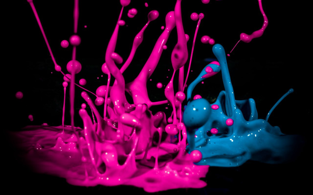 Black background pink blue splash free wallpaper - medium preview image