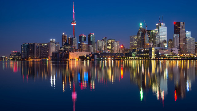 Tokyo cityscape night lights reflection free wallpaper - medium preview image