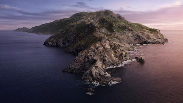Ocean mountain rock reef sunset free wallpaper - medium preview image