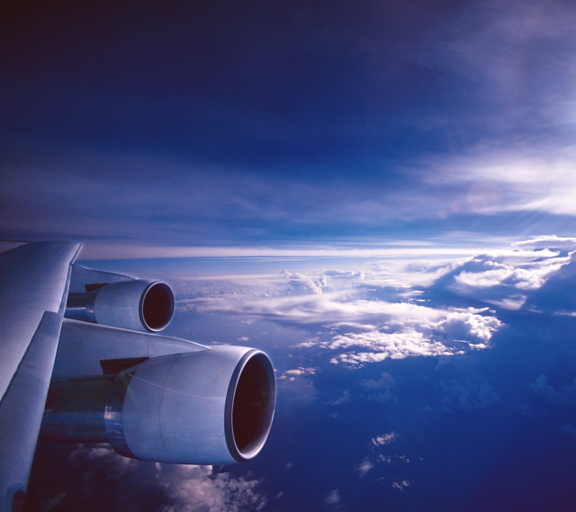 Plane wing sky clouds sun free wallpaper - medium preview image