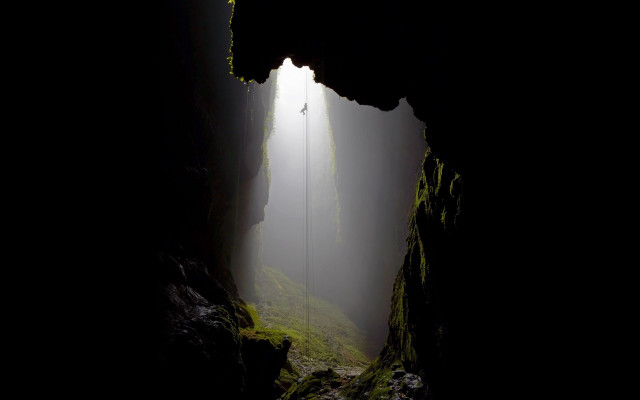 Cave walking light foggy sky #2 free wallpaper - medium preview image