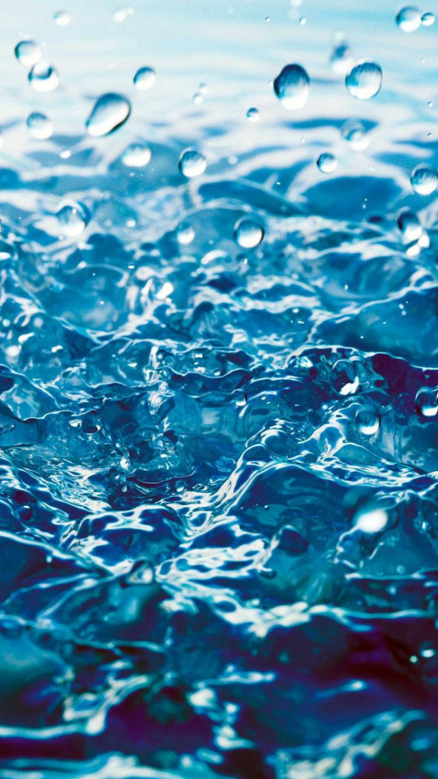 Blue water surface bubbles droplets #2 free wallpaper - medium preview image