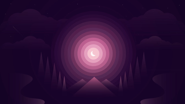 Purple dark sky trees moon free wallpaper - medium preview image