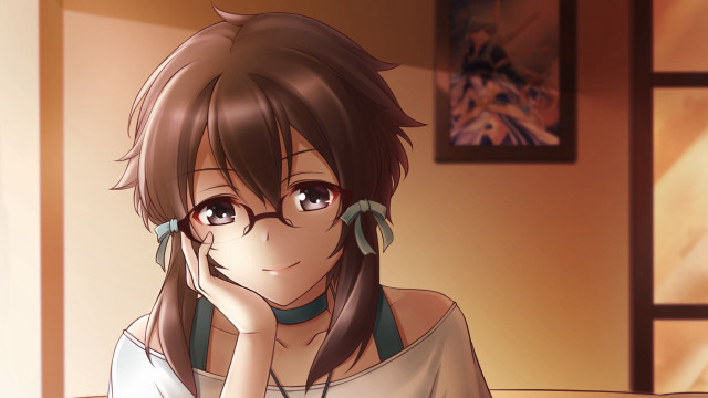 Girl brown hair white shirt free wallpaper - medium preview image