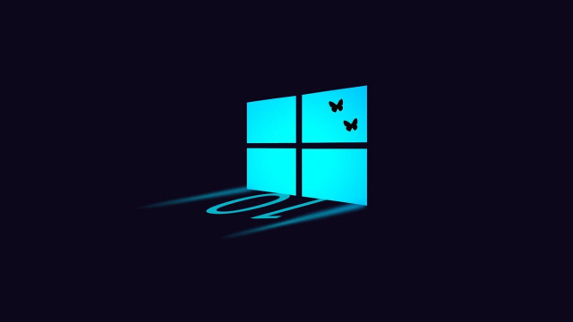 Window butterfly shadow backlit illustration free wallpaper - medium preview image
