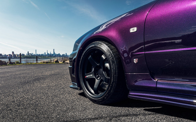 Purple car city skyline cobra free wallpaper - medium preview image