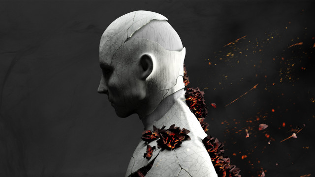 White statue flower decay embers free wallpaper - medium preview image