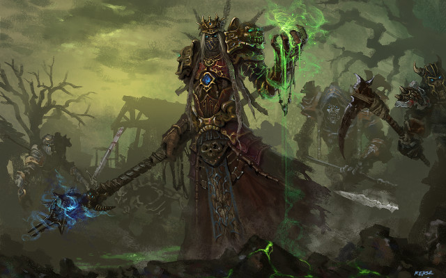Warhammer green light sword fantasy free wallpaper - medium preview image