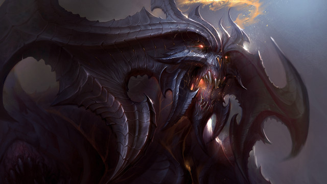 Demonic creature huge head glowing free wallpaper - medium preview image