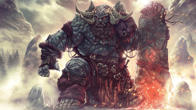 Giant demon mountain back fantasy free wallpaper - medium preview image