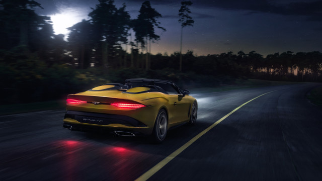 Yellow sports car night city #2 free wallpaper - medium preview image