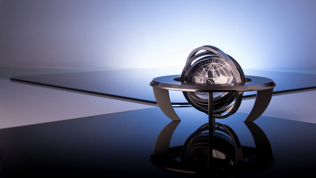 Clock black table blue wall free wallpaper - medium preview image