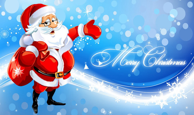 Santa claus reindeer snowflakes christmas free wallpaper - medium preview image