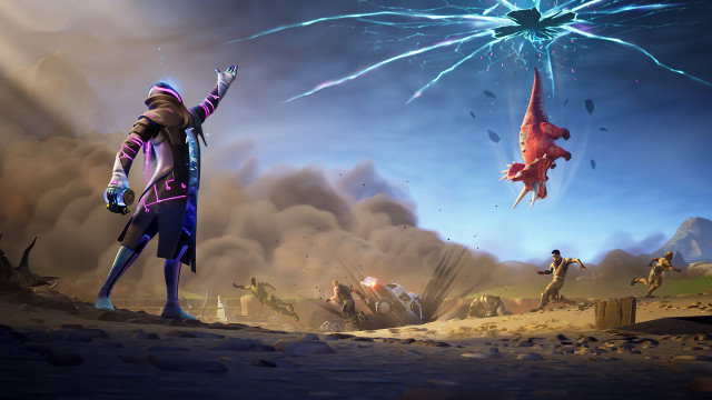 Futuristic man sword giant alien free wallpaper - medium preview image