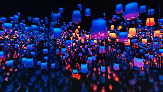 Cyberpunk glowing lights pokemon fence free wallpaper - medium preview image