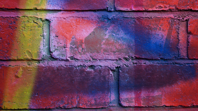 Brick wall multicolor graffiti art free wallpaper - medium preview image