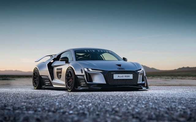 Silver sports car gravel road #2 free wallpaper - medium preview image
