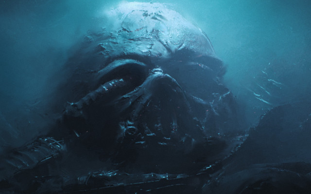 Giant creature underwater light bubble free wallpaper - medium preview image