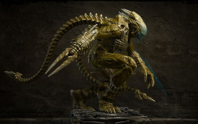 Sharp headed clawed creature dark free wallpaper - medium preview image
