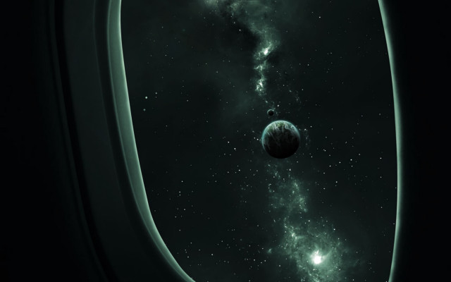 Earth night stars planet airplane free wallpaper - medium preview image