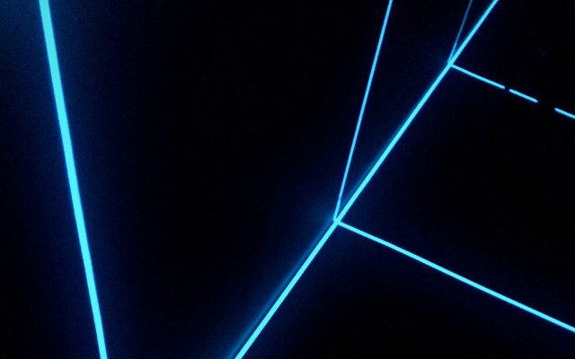Black room blue light clock free wallpaper - medium preview image