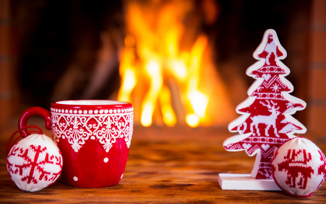 Coffee christmas fireplace winter erdn free wallpaper - medium preview image