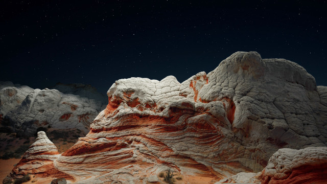 Mountain range starry sky aurora #3 free wallpaper - medium preview image