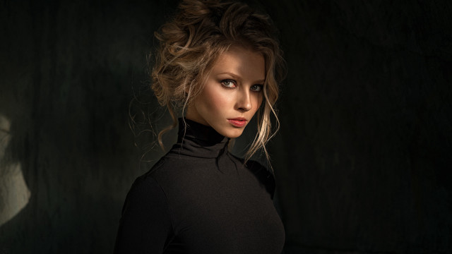 Woman black top bun arabesque free wallpaper - medium preview image