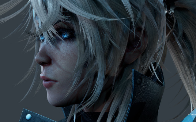 Blonde woman blue eyes black #7 free wallpaper - medium preview image