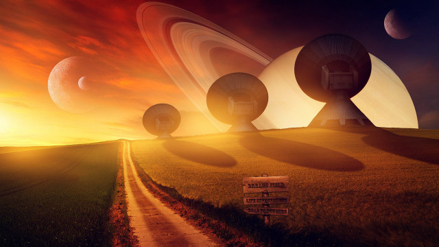 Road sky objects sunset space free wallpaper - medium preview image