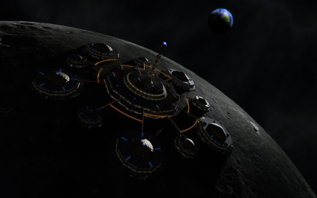Moon station blue planet eve free wallpaper - medium preview image