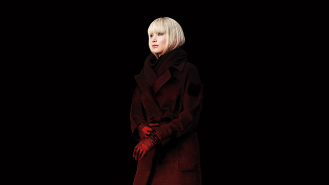 Woman red coat gloves constructivism free wallpaper - medium preview image
