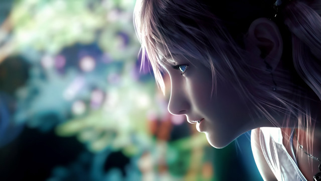 Sad girl computer blurry christmas free wallpaper - medium preview image