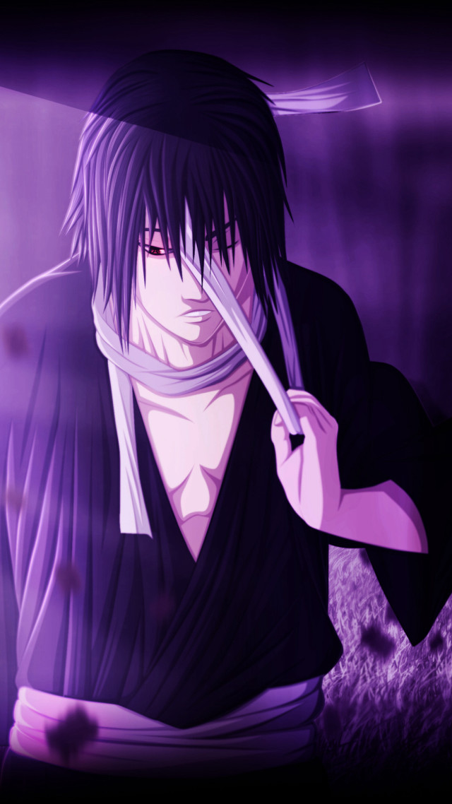Man knife purple background portrait free wallpaper - medium preview image