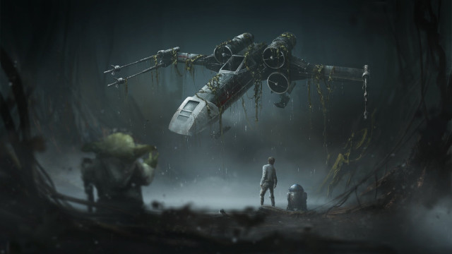 Sci fi fighter forest people free wallpaper - medium preview image