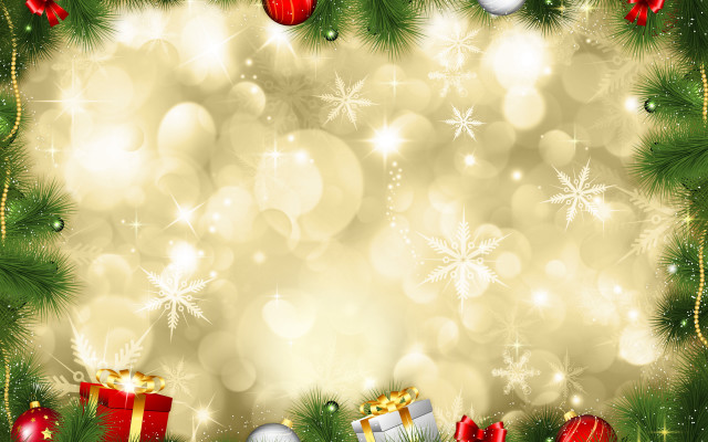 Christmas presents baubles fir tree free wallpaper - medium preview image