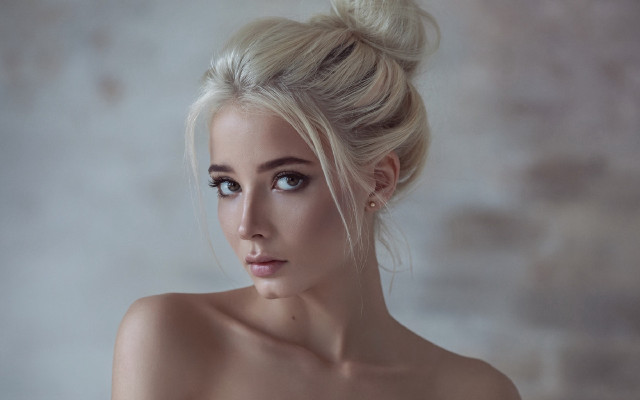 Woman messy bun serious rococo free wallpaper - medium preview image