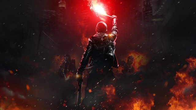 Fiery sword battle dystopian embers free wallpaper - medium preview image
